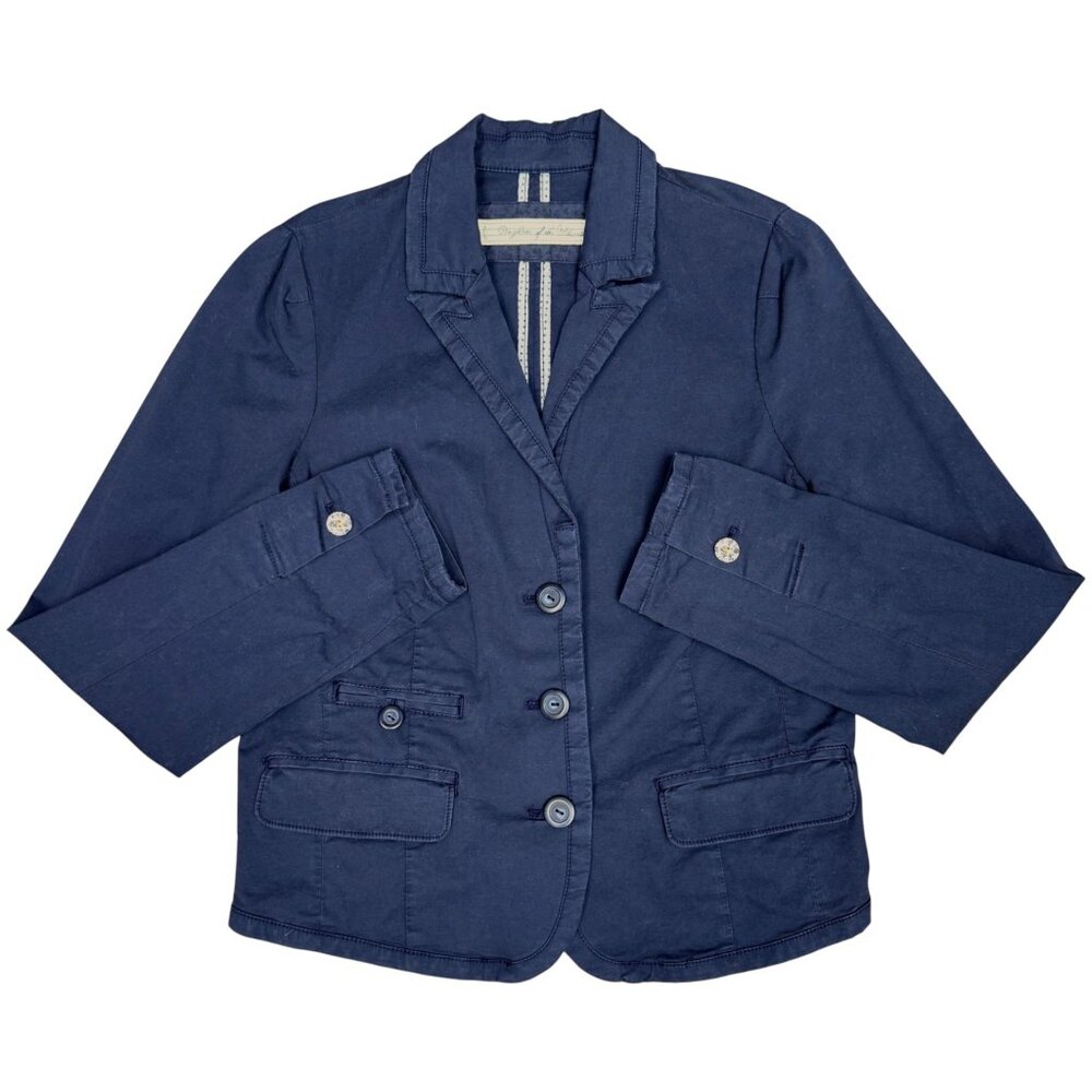 ANTHROPOLOGIE‎ Women's EUC Daughters of Liberation Chino Blazer Navy | Size 12